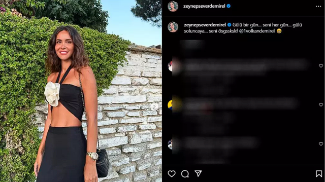 Zeynep Sever, göğüs dekoltesindeki detay üzerinden eşi Volkan Demirel'e gönderme yaptı - Resim: 1