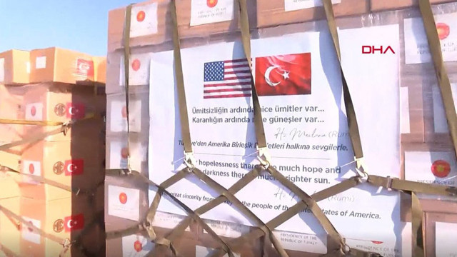 Türkiye'den Amerika'ya yardım taşıyan uçak havalandı Ankara'da tarihi görüntüler - Resim: 1