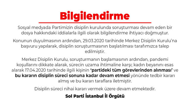 Sol Parti'de cinsel saldırı skandalı! Kadın partili 'olayı kapatıyorlar' deyip bombaladı - Resim: 0