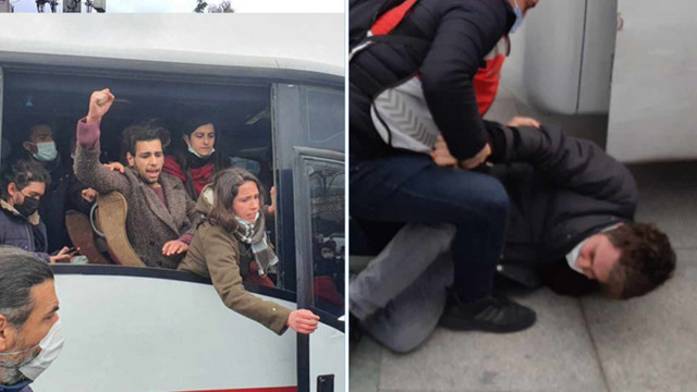 Boğaziçili öğrenciler için yapılmak istenen açıklamaya polis müdahalesi - Resim: 0