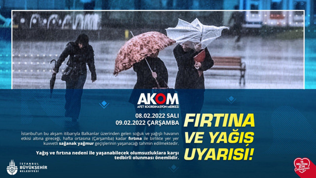Meteoroloji, AKOM, İBB'den peş peşe uyarılar! İstanbul'da fırtına etkili olacak hızı saatte 85 km’ye çıkacak - Resim: 1