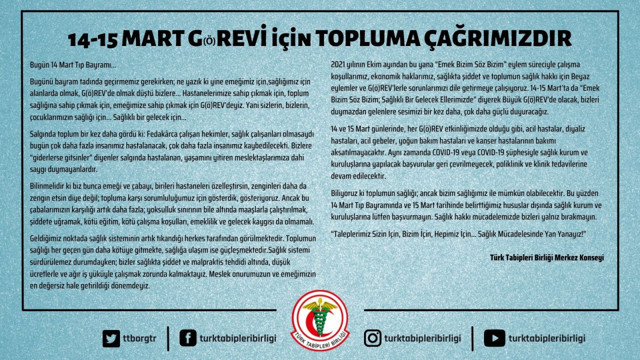 Doktorların 14-15 Mart grevi başladı İki gün doktora gitmeyin - Resim: 0