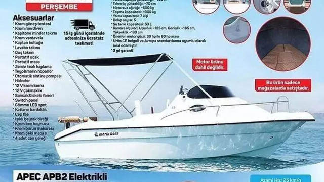 A101 79 bin TL'ye tekne satıyor! İndirimli katalog ürünü sosyal medyada gündem oldu - Resim: 0