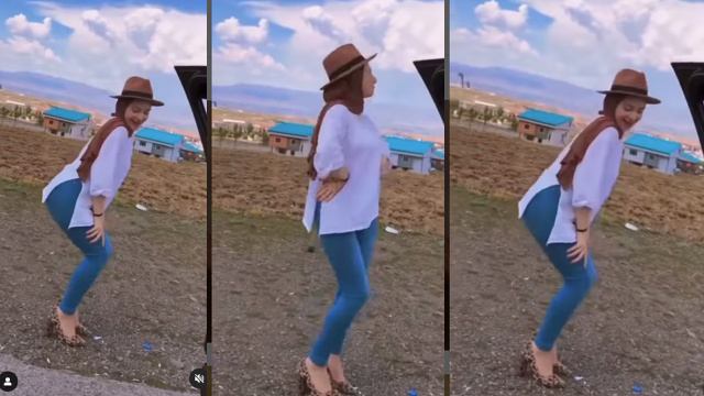 Başındaki örtüsüyle kalça şovu yaptı daracık kotu isyan ettirdi! Tiktok fenomeni Esra Rabia illallah çektirdi - Resim: 1