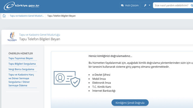Tapu telefon bilgileri beyanı e devlet linki! E devlette kayıtlı telefonu da böyle değiştirin - Resim: 0