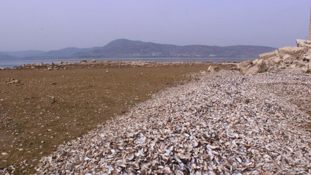 İzmir'de kuraklık sinyali! Su ihtiyacını karşılayan barajda eski yerleşim alanı ortaya çıktı - Resim: 1