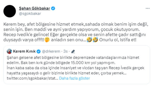 Şahan Gökbakar’dan Kızılay Başkanı Kınık'a ‘Recep İvedik’ yanıtı: Onurlu ol, istifa et! - Resim: 2