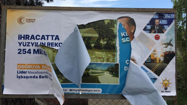 Aydın'da AK Parti ile CHP arasında afiş krizi - Resim: 1