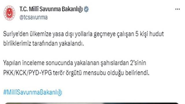 Kaçak göçmenlere geçit verilmiyor! Suriye'den yasa dışı yollarla geçmeye çalışan 5 kişi yakalandı - Resim: 0
