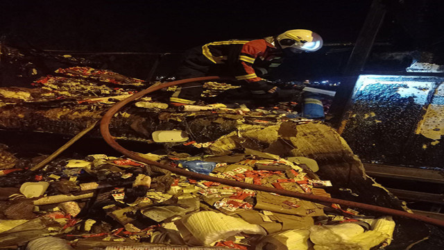 Gıda malzemesi taşıyan kamyon seyir halindeyken alevlere teslim oldu! - Resim: 1