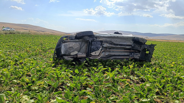 Kontrolden çıkan otomobil takla atarak tarım arazisine girdi! - Resim: 0