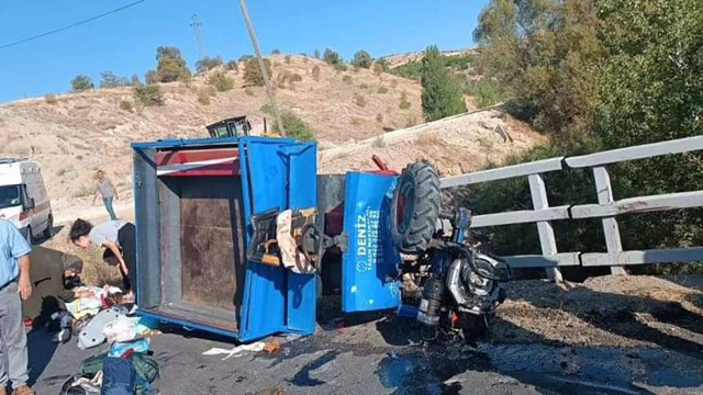 Elazığ'da korkunç olay! Piknik yapmak için bindikleri çapa makinesi devrildi: 3’ü ağır 14 yaralı - Resim: 1