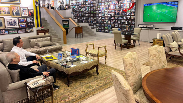 Aziz Yıldırım Fenerbahçe maçı izlerken fotoğraf paylaştı! Herkes duvardaki detaya takıldı - Resim: 0