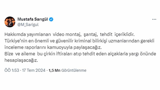 Mustafa Sarıgül'den sosyal medyadaki uygunsuz görüntülerle ilgili açıklama! - Resim: 0