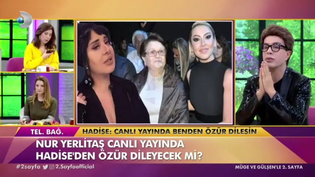 Nur Yerlitaş canlı yayında Hadise'den af diledi!  - Resim: 1