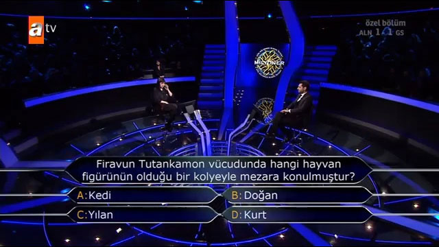 Kim Milyoner Olmak İster'de Firavun Tutankamon sorusu geceye damga vurdu - Resim: 1