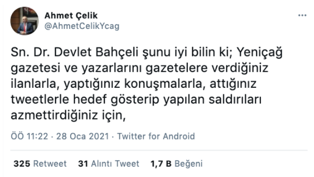 İYİ Partili Çelik'ten Bahçeli'ye: Saldırıları azmettirdiğiniz için yargılanacaksınız - Resim: 0