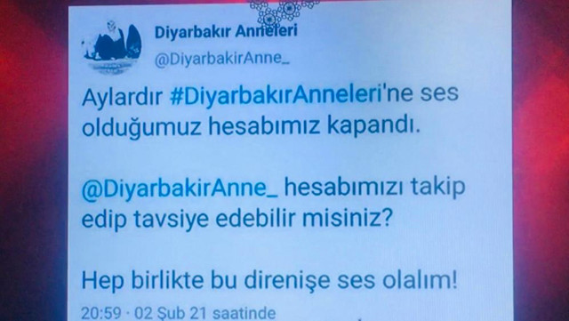 Twitter Diyarbakır'da evlat nöbeti tutan ailelerin hesabını kapattı - Resim: 0