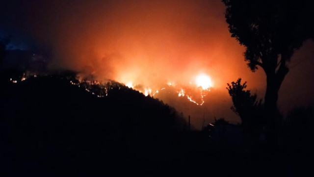 Manisa ve Kütahya'da orman yangını! 20 ev boşaltıldı, 40 kişi tahliye edildi - Resim: 1