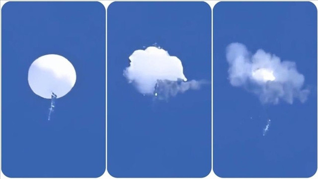 ABD, Çin'e ait 'casus balonun' vurulmadan önceki fotoğrafını paylaştı  - Resim: 0