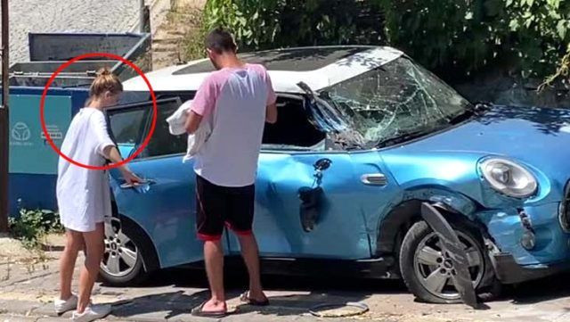 Youtuber Bilge Su Işık'ın aracına kepçe çarptı lüks aracı perte döndü - Resim: 4