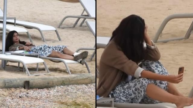Tuba Büyüküstün Bodrum'da sahile indi fotoğraf için şekilden şekle girdi - Resim: 2
