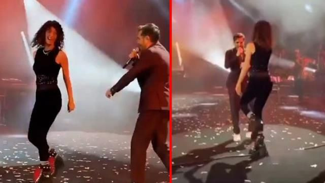 Kenan Doğulu konserinde Beren Saat dansı düşman çatlattı! Sahneye fırladı! - Resim: 1