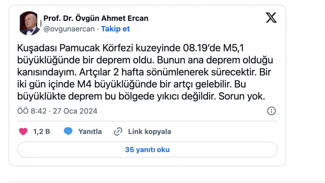 Korkutan deprem sonrası Egelilere kötü haber! Ahmet Ercan duyurdu - Resim: 0