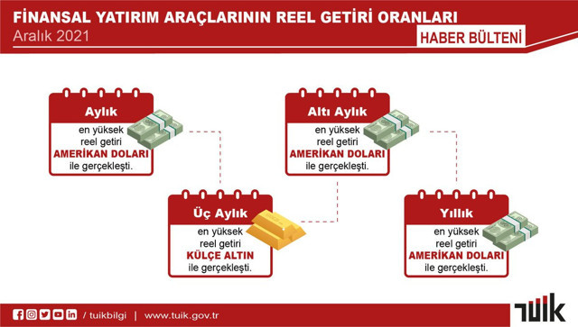 TÜİK açıkladı! 2021 yılında en çok ne kazandırdı ne kaybettirdi? Türk lirasına yatırım yapan... - Resim: 0