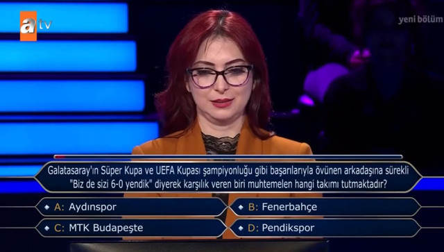 Kim Milyoner Olmak İster'de Fenerbahçe sorusu gündem oldu sarı lacivertliler tepki gösterdi - Resim: 0