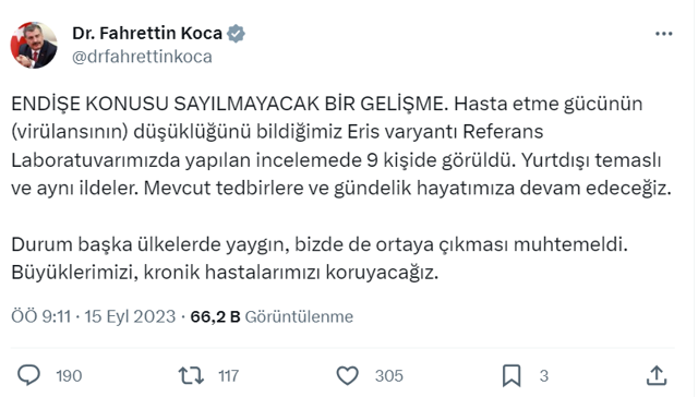 Eris varyantı Türkiye'ye de girdi! Sağlık Bakanı Fahrettin Koca: 9 kişide görüldü - Resim: 0