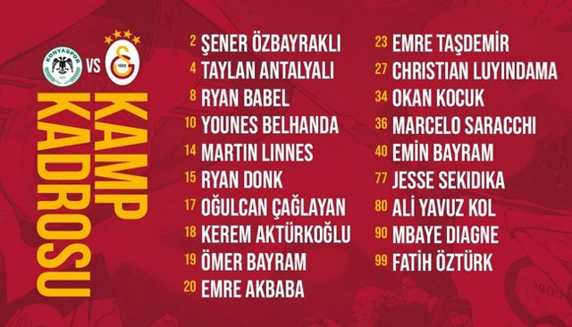 Galatasaray'ın Konya kafilesinde 7 eksik var - Resim: 0