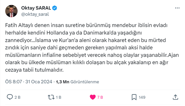 Fatih Altaylı 'Zart zurt ayetleri' dedi! Cumhurbaşkanı Danışmanı 'mürted' ilan edip 'gereken yapılmalı' dedi - Resim: 0