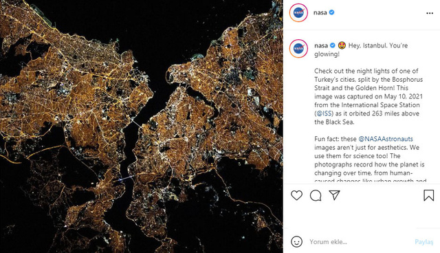 NASA'dan muhteşem İstanbul paylaşımı - Resim: 0