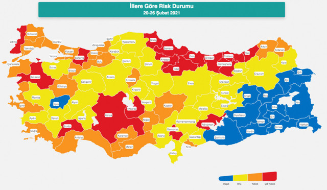 Türkiye yeni risk haritası yayınlandı! Şırnak dışında mavi il kalmadı işte harita - Resim: 1