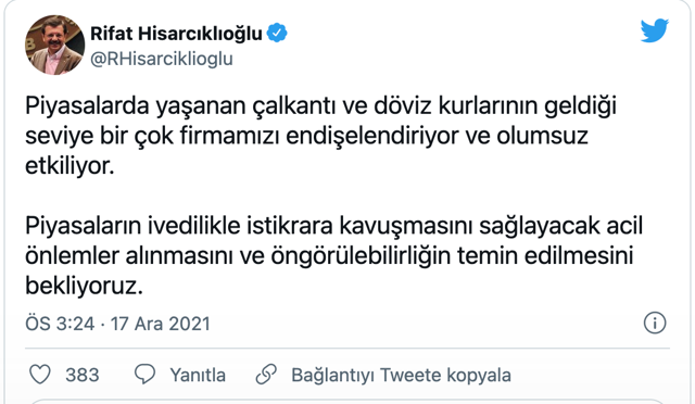 TOBB Başkanı Rifat Hisarcıklıoğlu'ndan acil çağrı! 'Endişeliyiz acil önlem alın' - Resim: 0