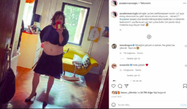 Esra Dermancıoğlu kaç kilo zayıfla tepkisine göbeği açık cevap verdi - Resim: 0