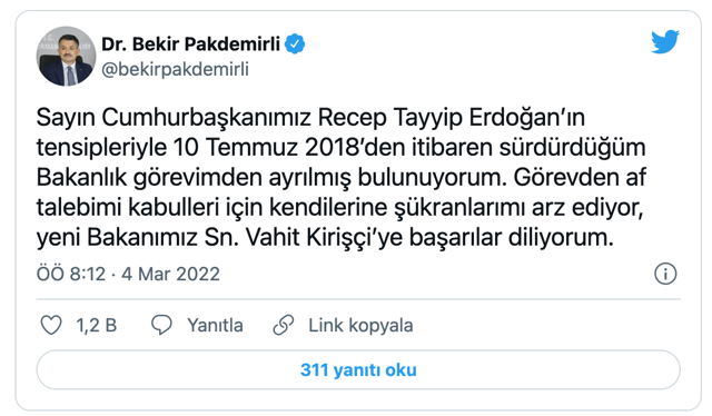 Tarım Bakanı Bekir Pakdemirli istifa edip şükranlarını sundu! Tarım Bakanı Vahit Kirişci kimdir eşi ve çocukları - Resim: 0