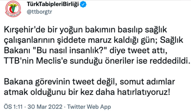 Türk Tabipleri Birliği'nden Bakan Fahrettin Koca'ya tepki - Resim: 0