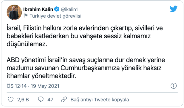 Cumhurbaşkanlığı Sözcüsü Kalın'dan ABD'ye sert tepki! Anti semitizm iddiası kabul edilemez - Resim: 0