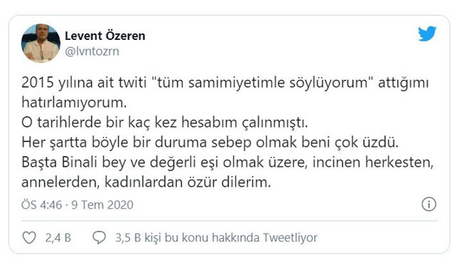İYİ Partili Levent Özeren gözaltına alındı Binali Yıldırım'ın eşine hakaret etmişti - Resim: 1