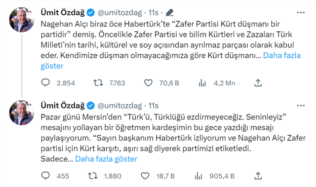 Nagehan Alçı ile Ümit Özdağ yine birbirine girdi! 'Nagehan'dan tiksiniyorum' deyince... - Resim: 0
