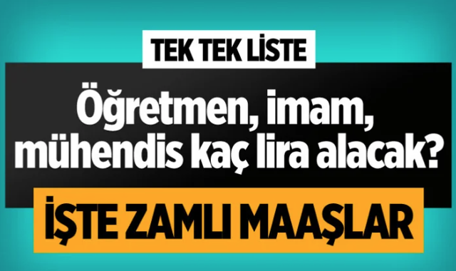 2022-2023 zamlı maaş listesi memur ve emekli