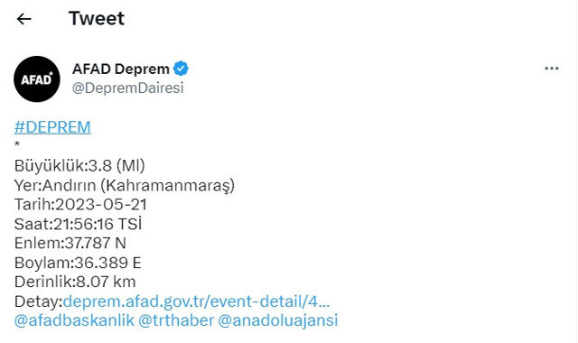 Kahramanmaraş'ta deprem! AFAD şiddetini açıkladı - Resim: 0