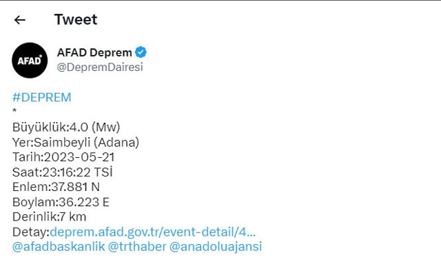 Adana sallanmaya devam ediyor! AFAD şiddetini duyurdu: Bir korkutan deprem daha! - Resim: 0