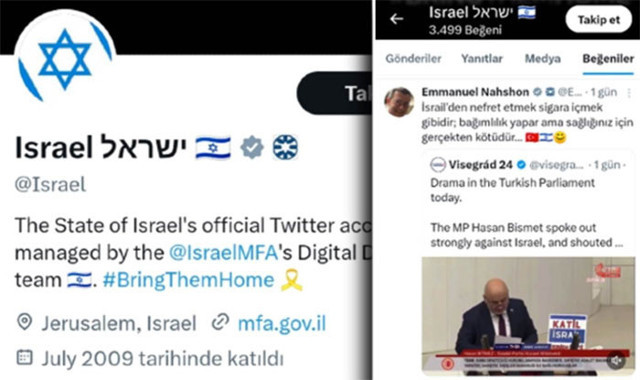 İsrailli yetkili Hasan Bitmez için nefret mesajı paylaştı hükümetin resmi hesabı beğendi - Resim: 1