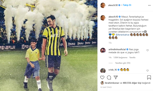 Alex de Souza paylaştı! Mesut Özil'e 'hoş geldin' mesajı - Resim: 0