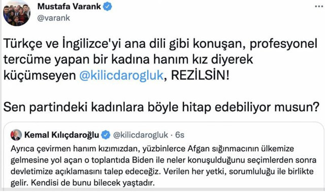 Bakan Varank'tan Kılıçdaroğlu'na sert tepki: Rezilsin, partindeki kadınlara böyle hitap edebiliyor musun? - Resim: 0
