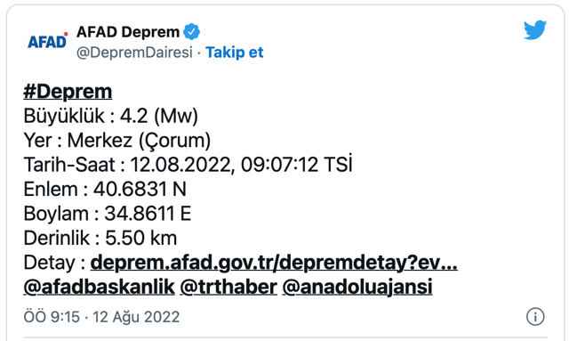 Çorum'da deprem oldu! Çevre illerden de hissedildi AFAD duyurdu - Resim: 0
