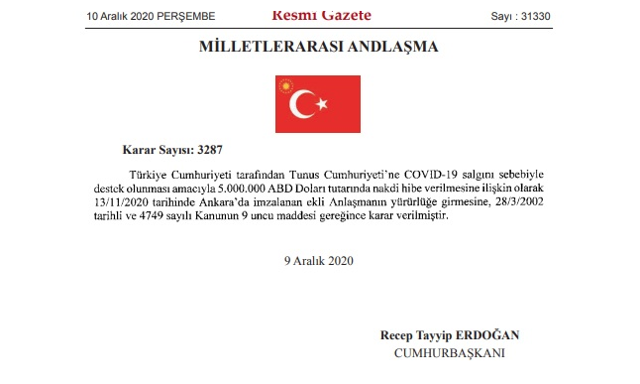 Türkiye, Tunus'a 5 milyon dolar hibe edecek! Koronavirüs yardımı - Resim: 0